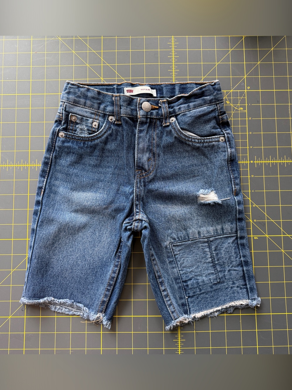 Levi's Blue Distressed Denim Cutoff Shorts